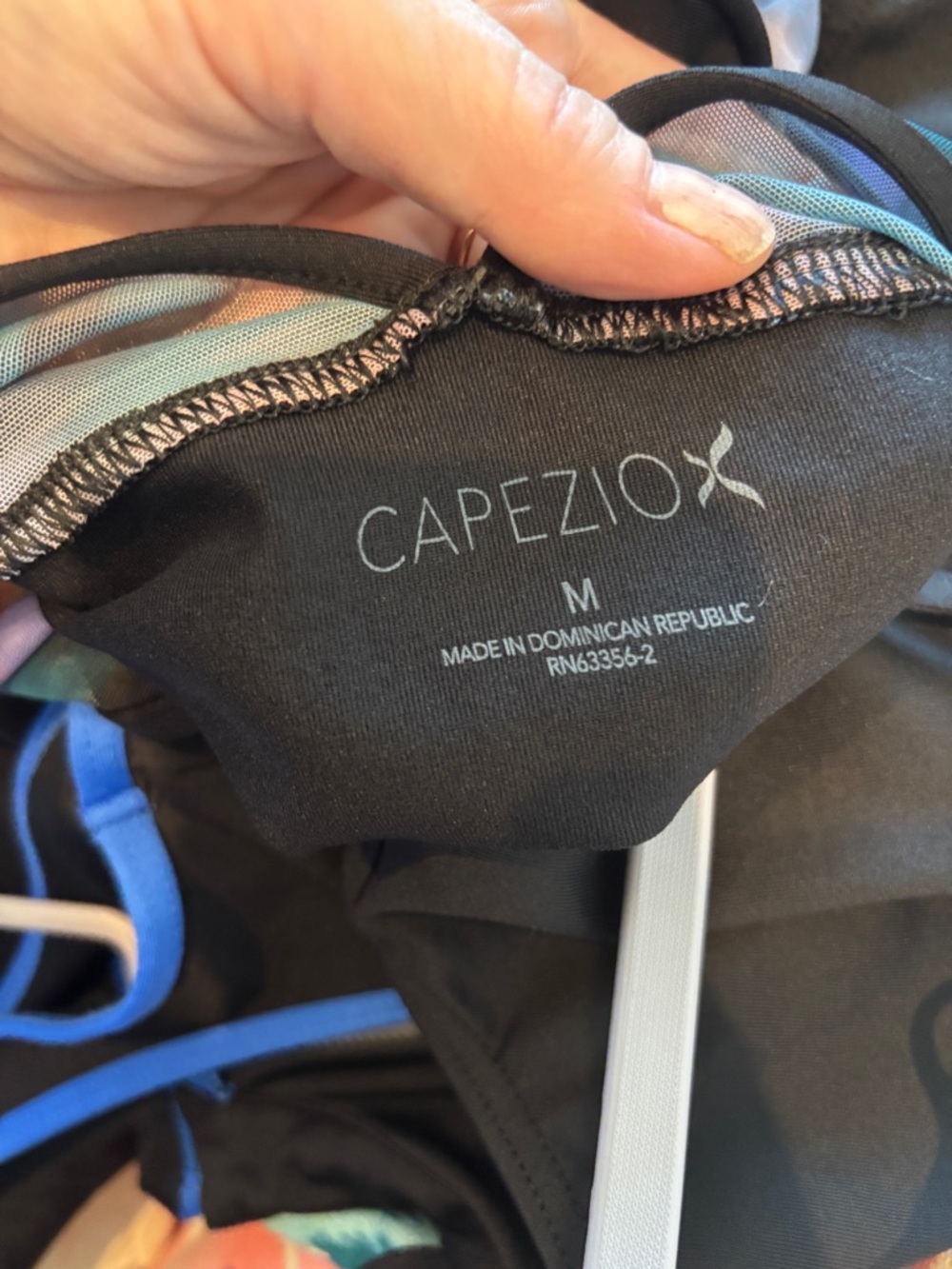 Capezio Black Leotard with printed mesh back. Size M - Picture 5 of 6